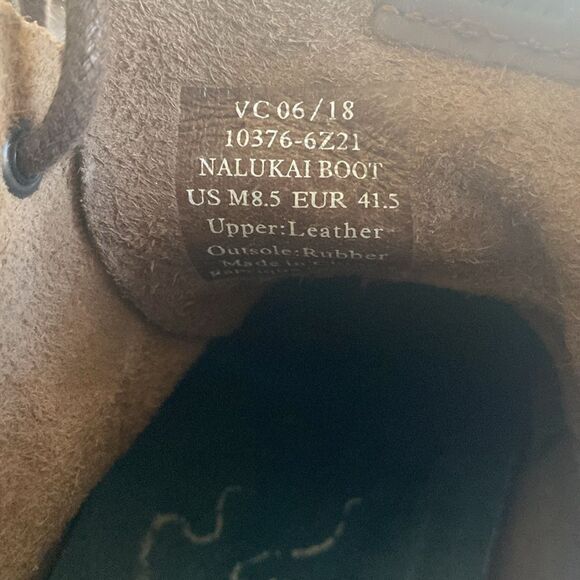 OLUKAI Nalukai Men’s Caramel Brown Leather Mid Top Boots Size 8.5 US main image 9